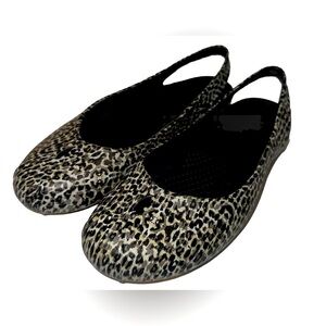 Womens Crocs Olivia II Slingback Leopard Print Ballet Flats Shoes Size 7